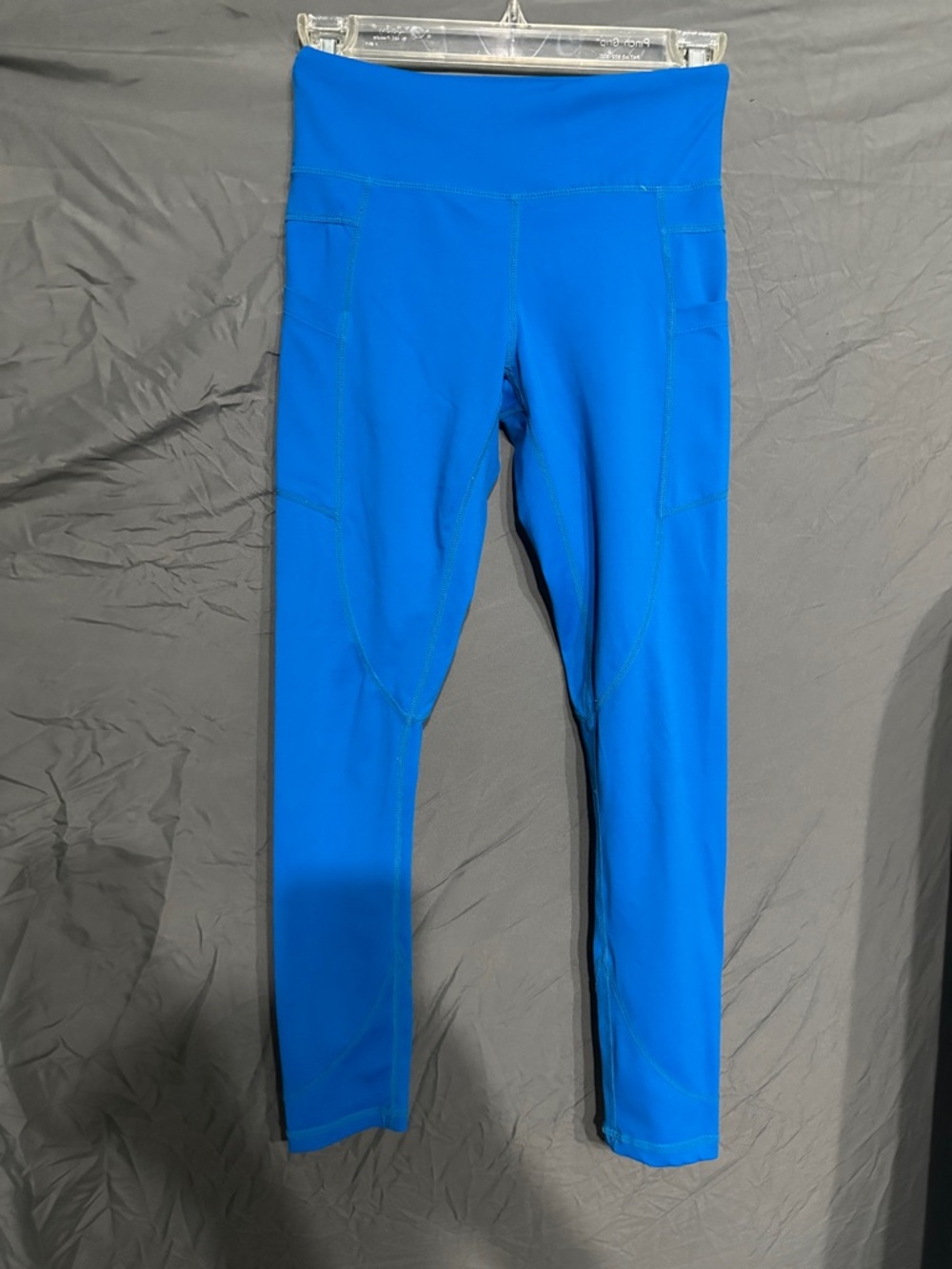 High-Rise Royal Blue Leggings with Side Utility Pockets
